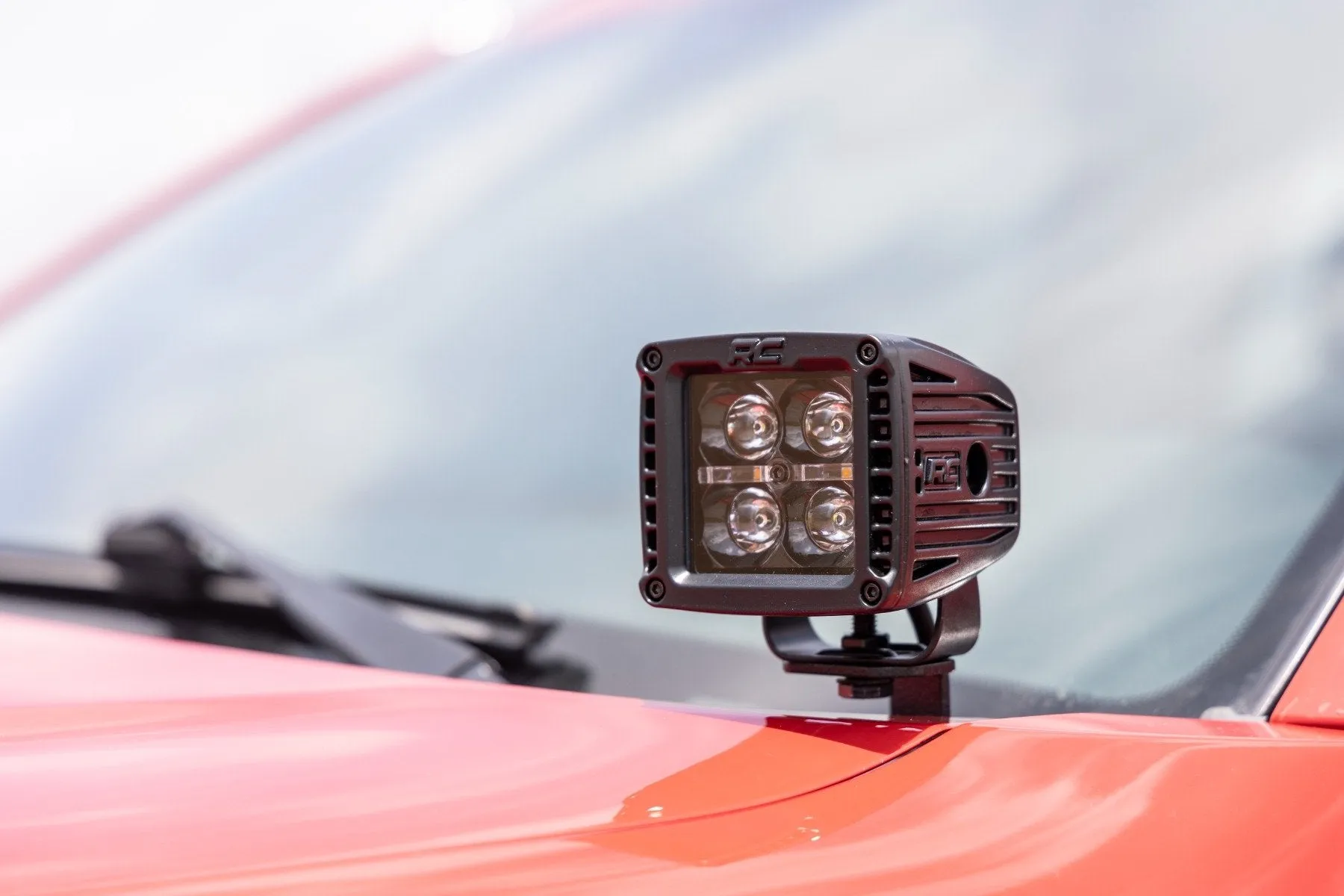 2005-15 Toyota Tacoma Rough Country Low-Profile Led Light Ditch Light Kit, Black Series Flood