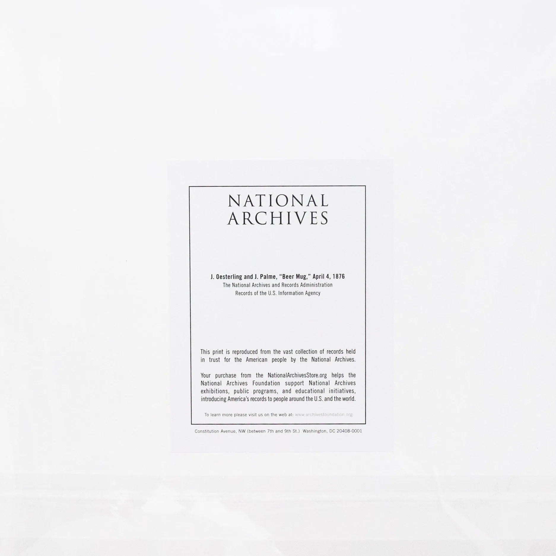 Beer Mug Patent Matted Print