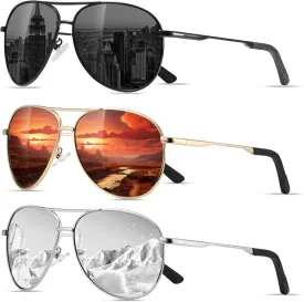 Eiuizah Polarized Aviator Sunglasses for Men Women- Classic Sun Glasses for Driving Fishing with UV Protection