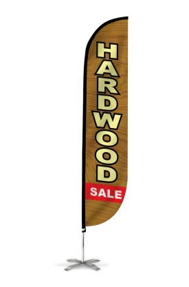 Hardwood Sale Feather Flag Wood Brown