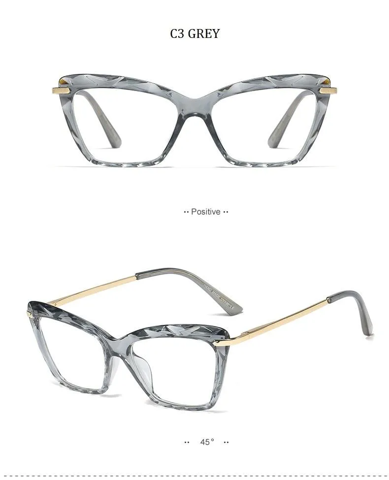 High Quality Geometric Element Frame Red Cat Glasses for Women