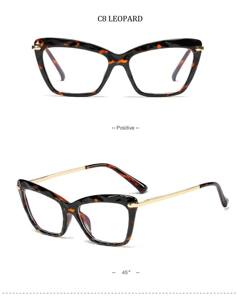 High Quality Geometric Element Frame Red Cat Glasses for Women