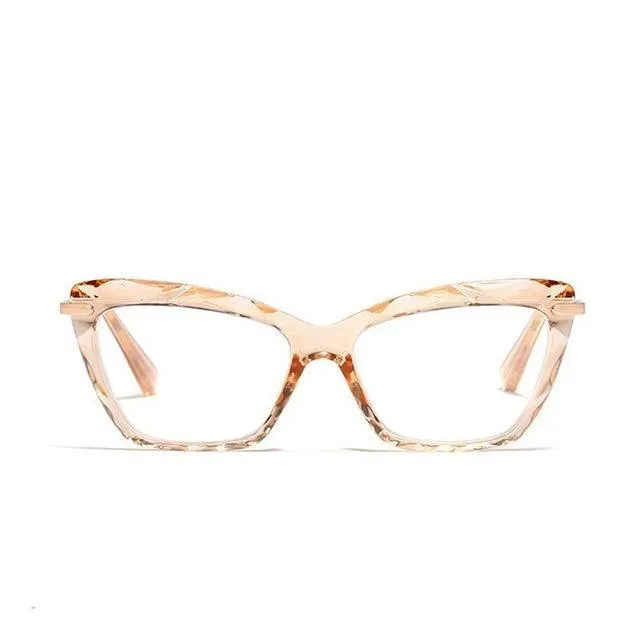 High Quality Geometric Element Frame Red Cat Glasses for Women