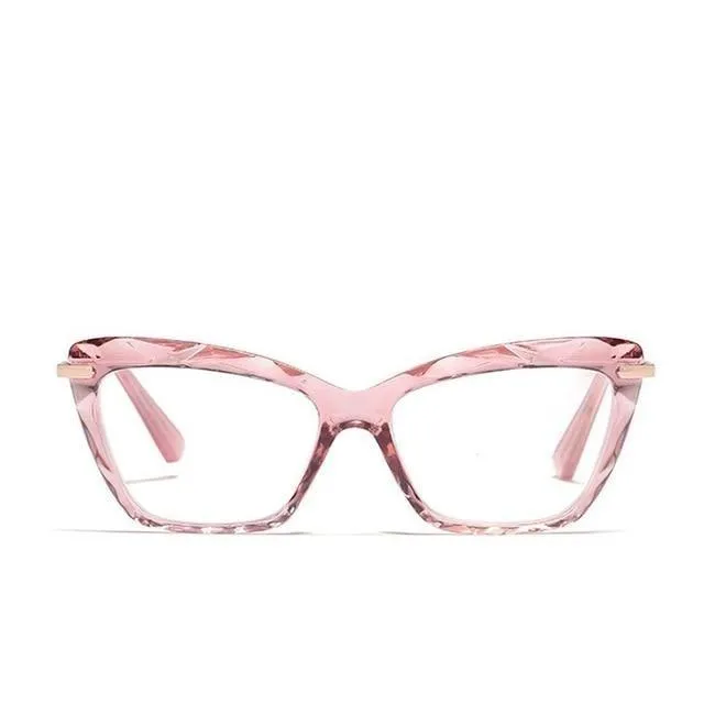 High Quality Geometric Element Frame Red Cat Glasses for Women