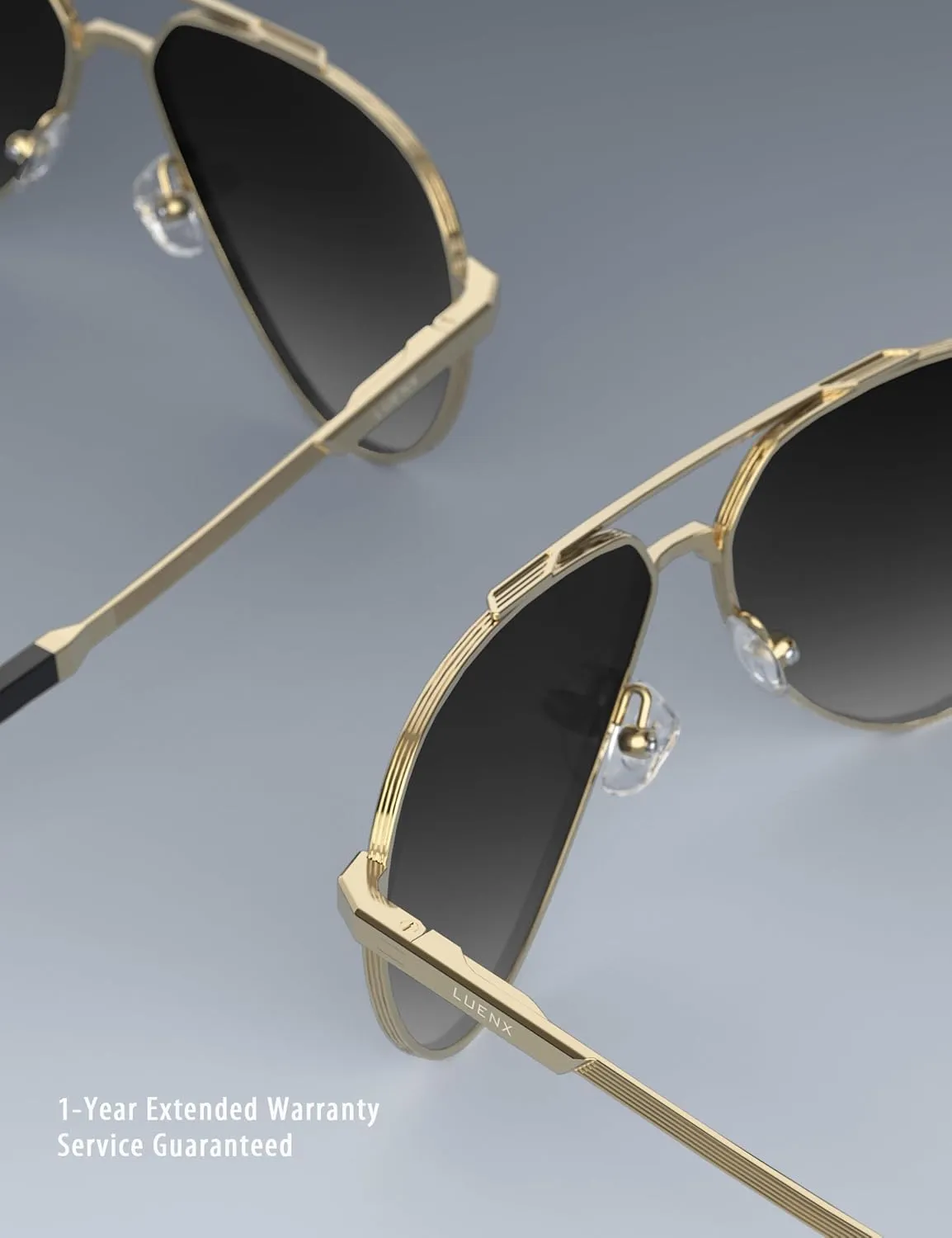 LUENX Aviator Sunglasses for Men Women Polarized Trendy Sun Shades UV 400 Protection