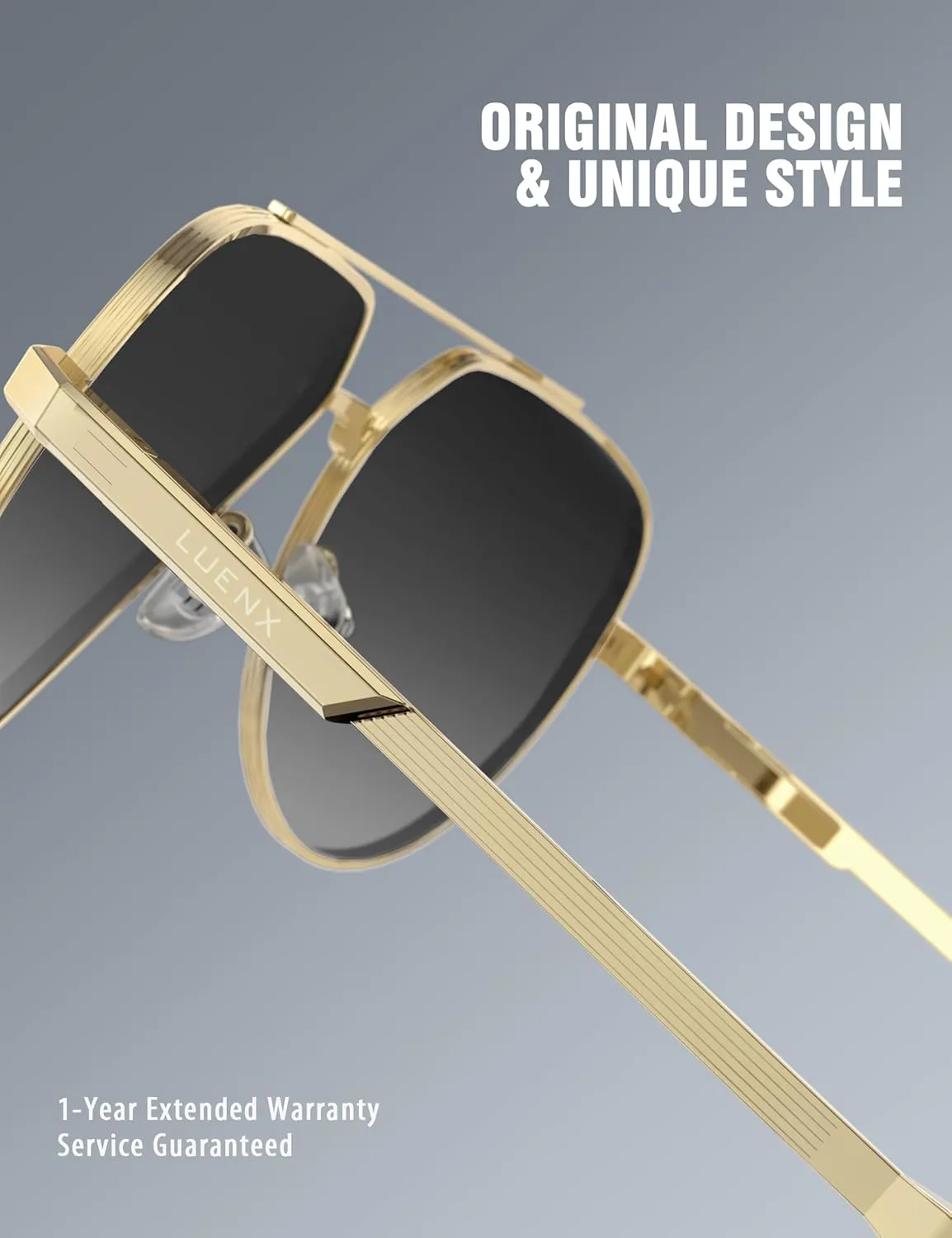 LUENX Aviator Sunglasses for Men Women Polarized Trendy Sun Shades UV 400 Protection
