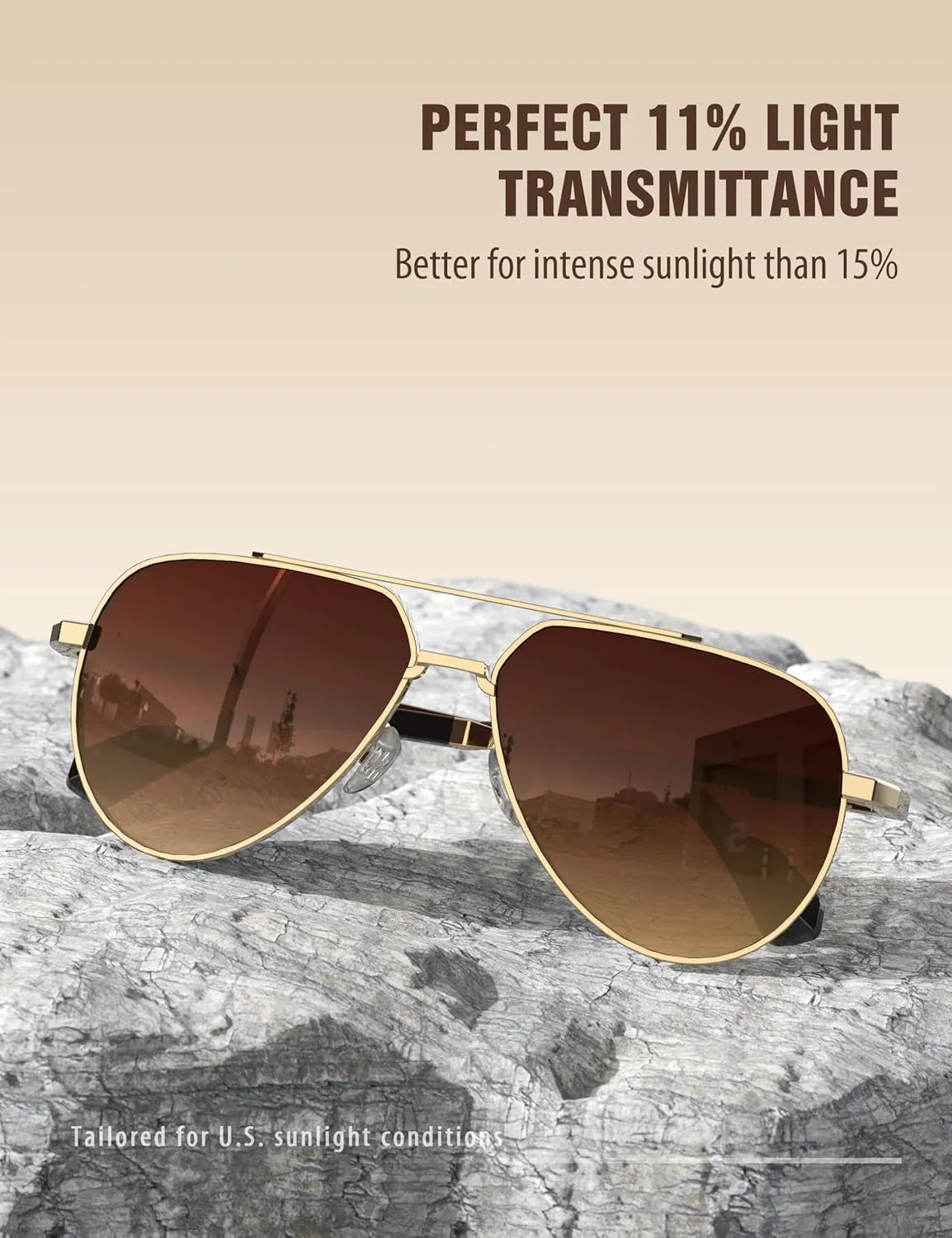 LUENX Aviator Sunglasses for Men Women Polarized Trendy Sun Shades UV 400 Protection