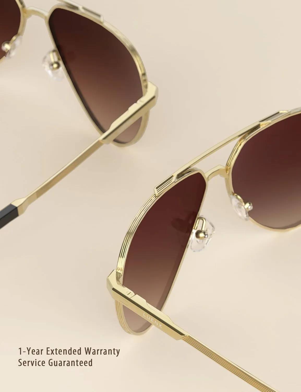 LUENX Aviator Sunglasses for Men Women Polarized Trendy Sun Shades UV 400 Protection