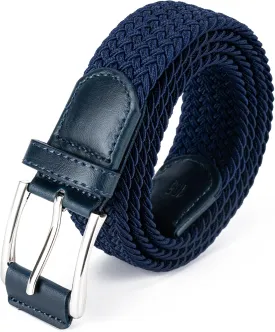 Mens Belt, Canvas Elastic Fabric Woven Stretch Multicolored Braided Belts for Golf Casual Pants Shirts Jeans