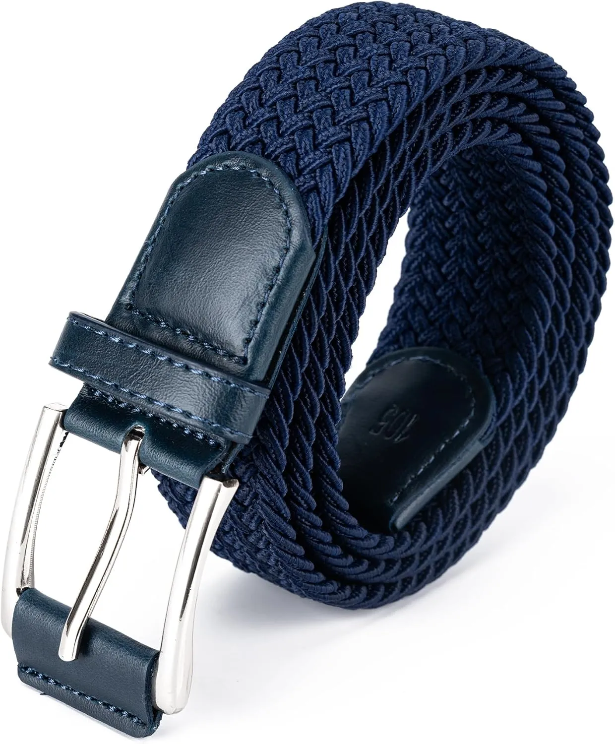 Mens Belt, Canvas Elastic Fabric Woven Stretch Multicolored Braided Belts for Golf Casual Pants Shirts Jeans