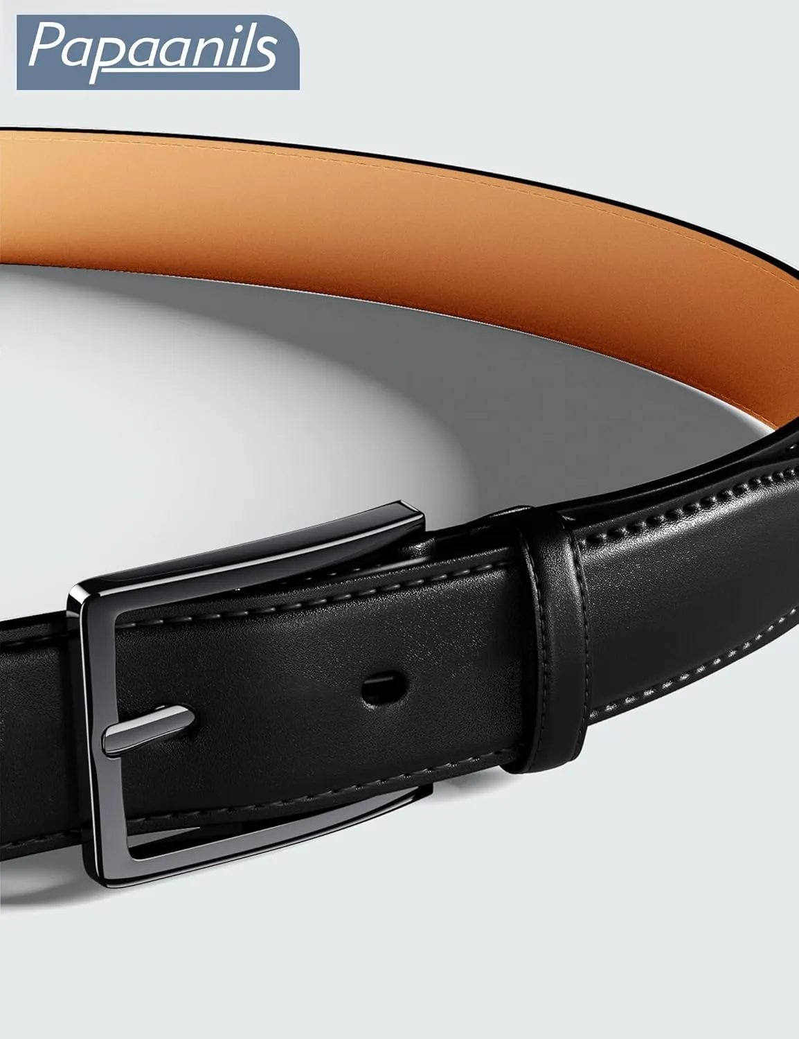 Mens Dress Belt,Mens Leather Belts for Jeans, Belt 1.38" Width
