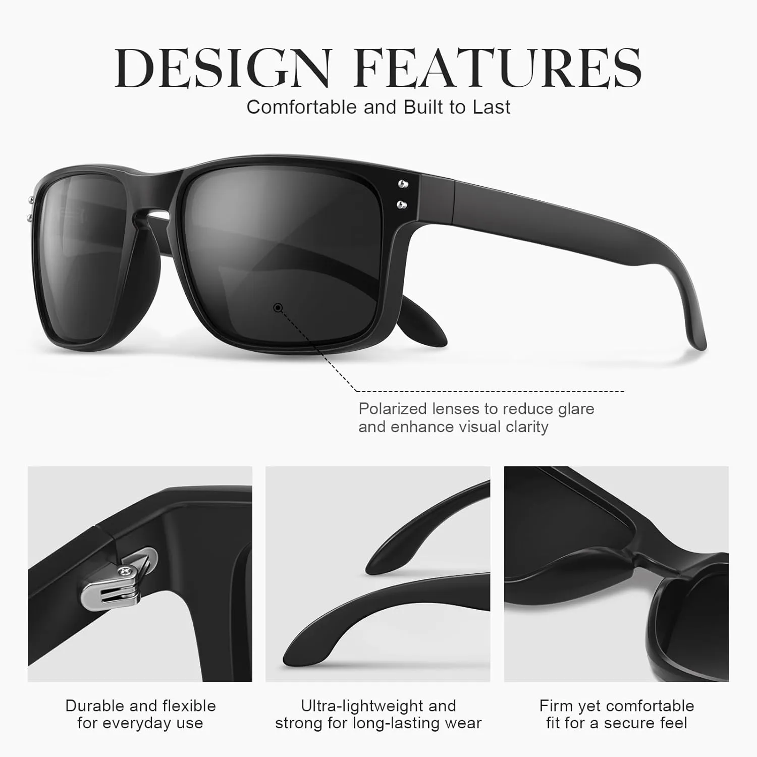 Polarized Sunglasses for Men and Women - Classic Sport Sun Glasses Shades for Driving Running Cycling Fishing