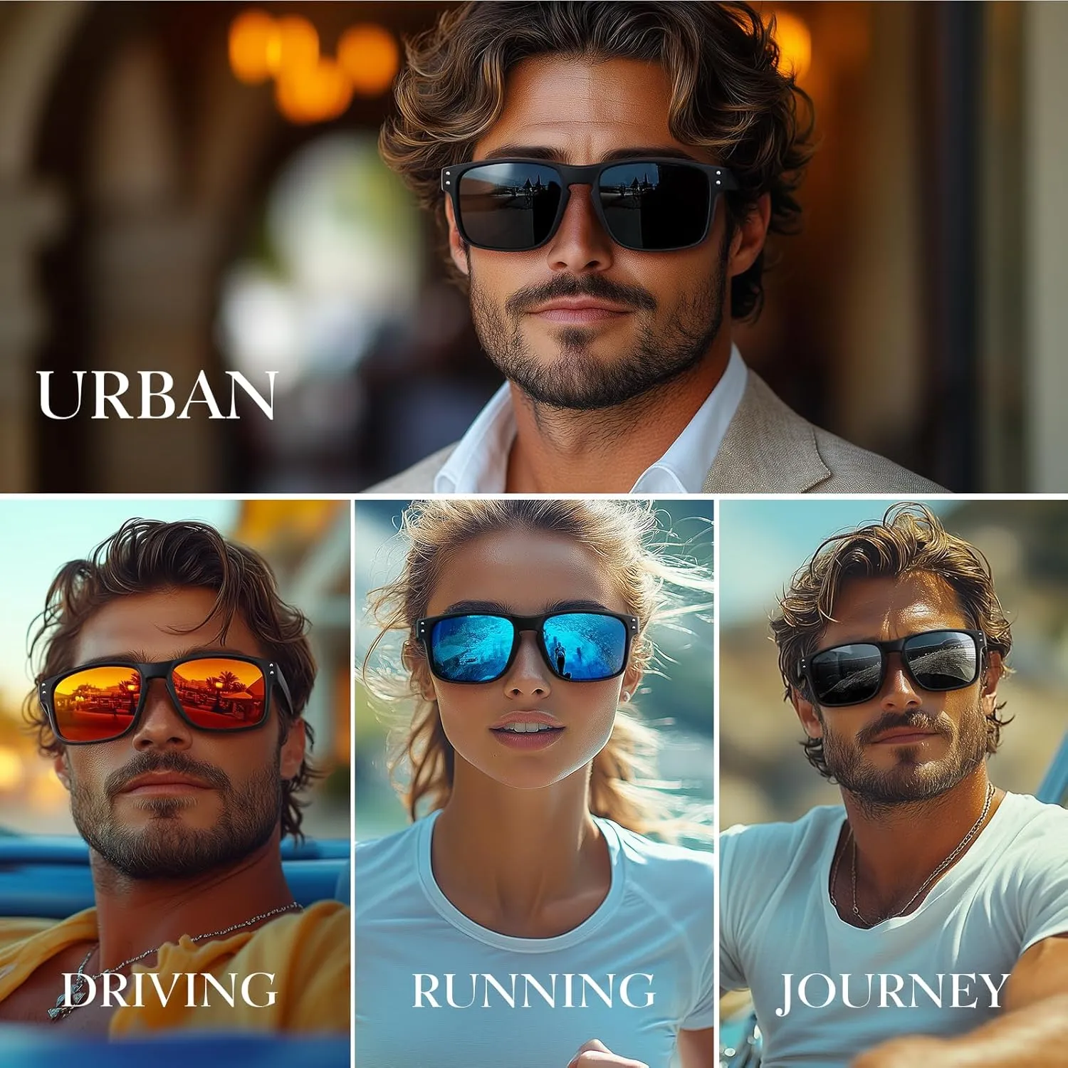 Polarized Sunglasses for Men and Women - Classic Sport Sun Glasses Shades for Driving Running Cycling Fishing