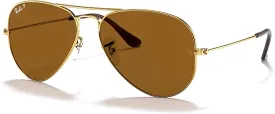 Ray-Ban RB3025 Metal POLARIZED Aviator Sunglasses For Men For Women   BUNDLE with Designer iWear Eyewear Care Kit