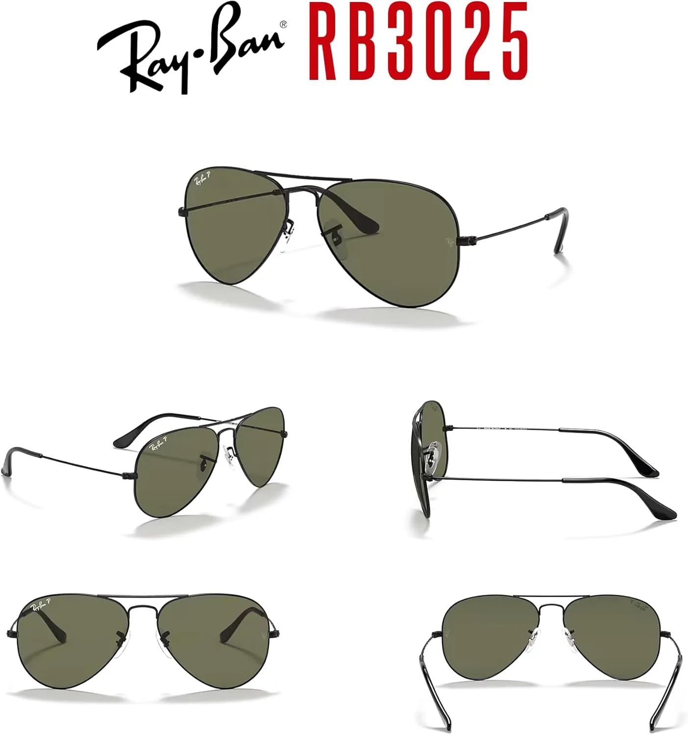 Ray-Ban RB3025 Metal POLARIZED Aviator Sunglasses For Men For Women   BUNDLE with Designer iWear Eyewear Care Kit