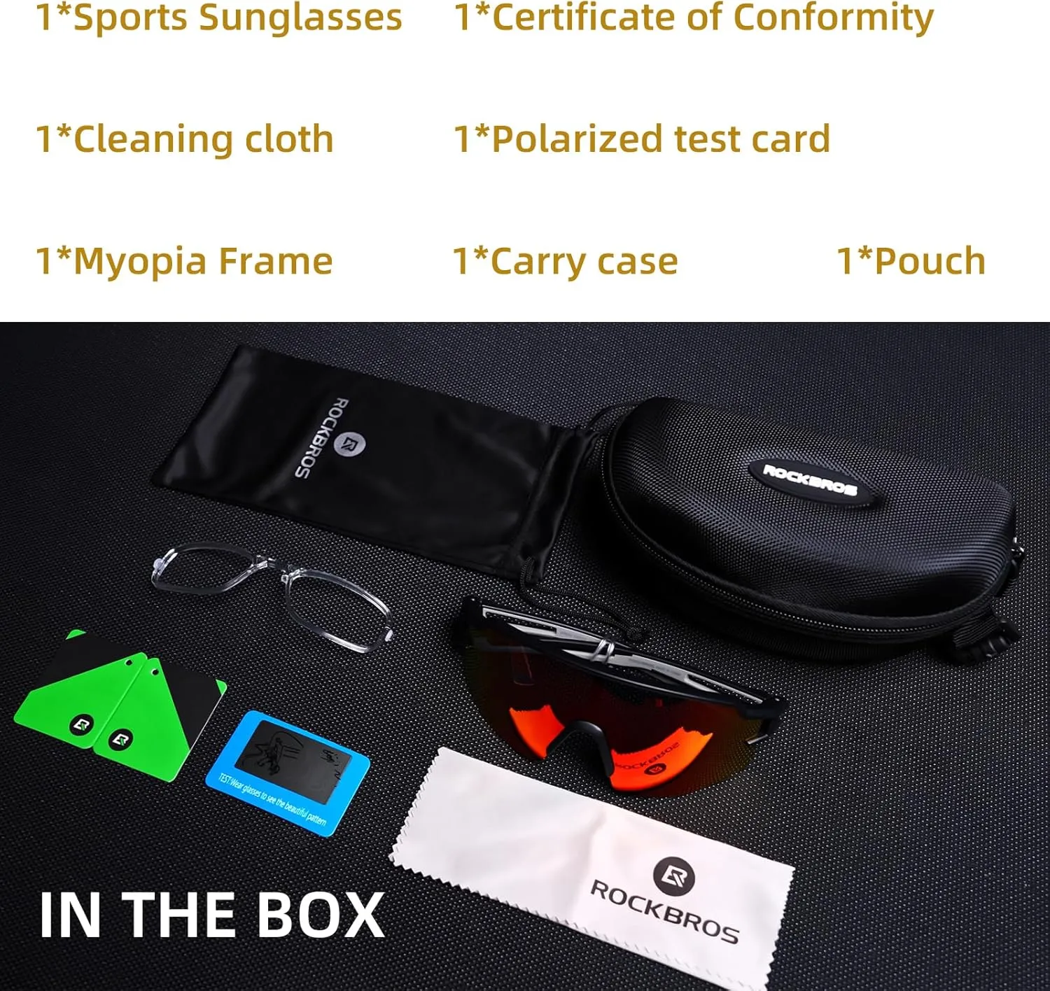 ROCKBROS Polarized Sunglasses for Men Women UV Protection Cycling Sunglasses Sport Glasses