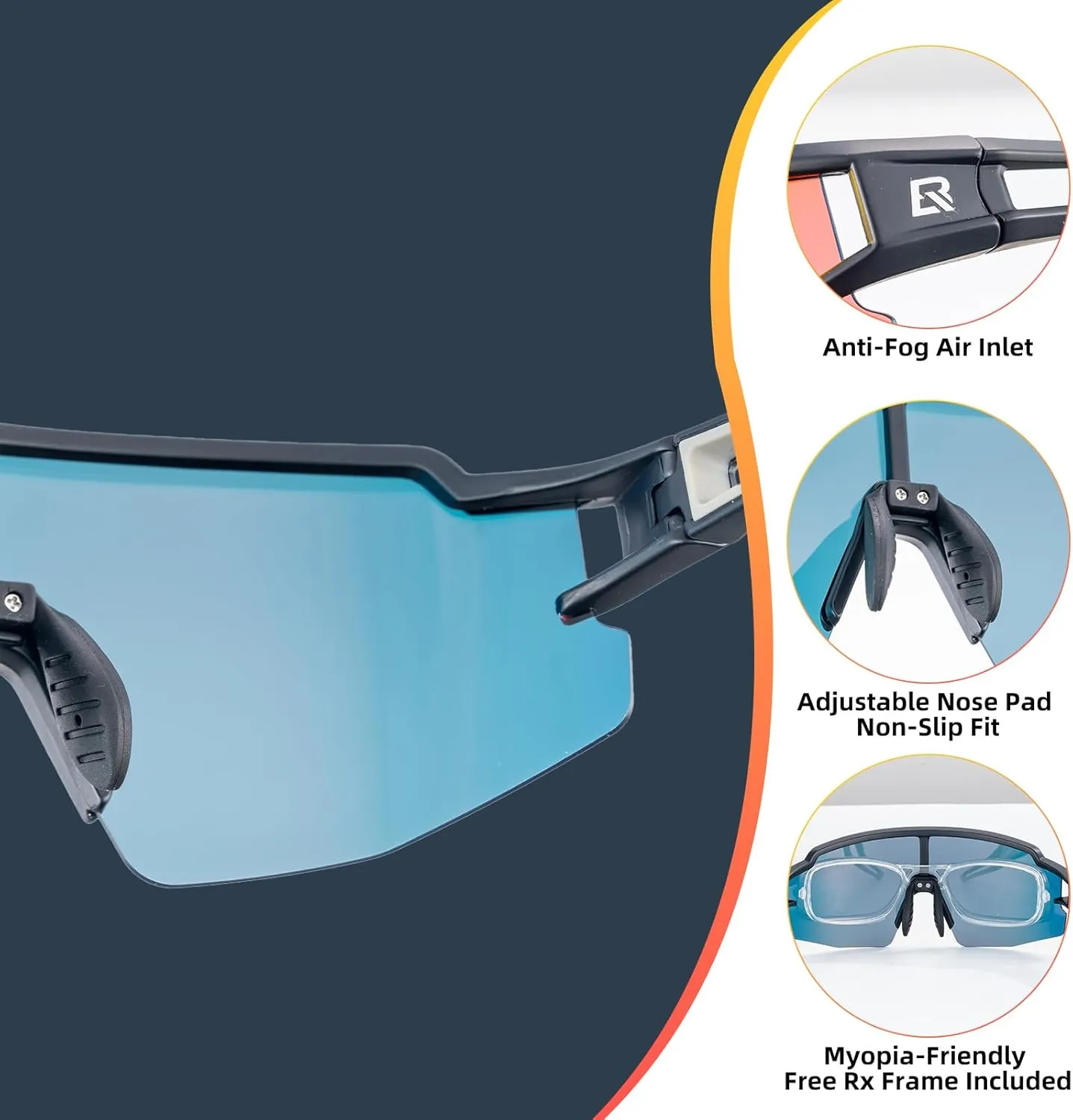 ROCKBROS Polarized Sunglasses for Men Women UV Protection Cycling Sunglasses Sport Glasses