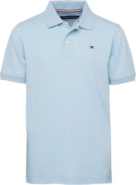 Tommy Hilfiger Boys' Short Sleeve Premium Pique Polo Shirt, Button Closure, Soft & Comfortable