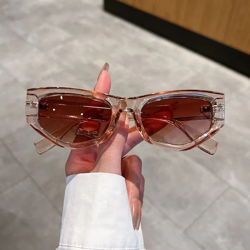 Unisex Luxury Vintage Gradient Shades Irregular Cat Eye Sunglasses