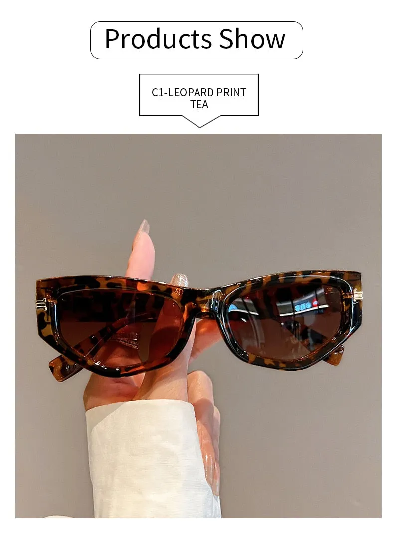 Unisex Luxury Vintage Gradient Shades Irregular Cat Eye Sunglasses