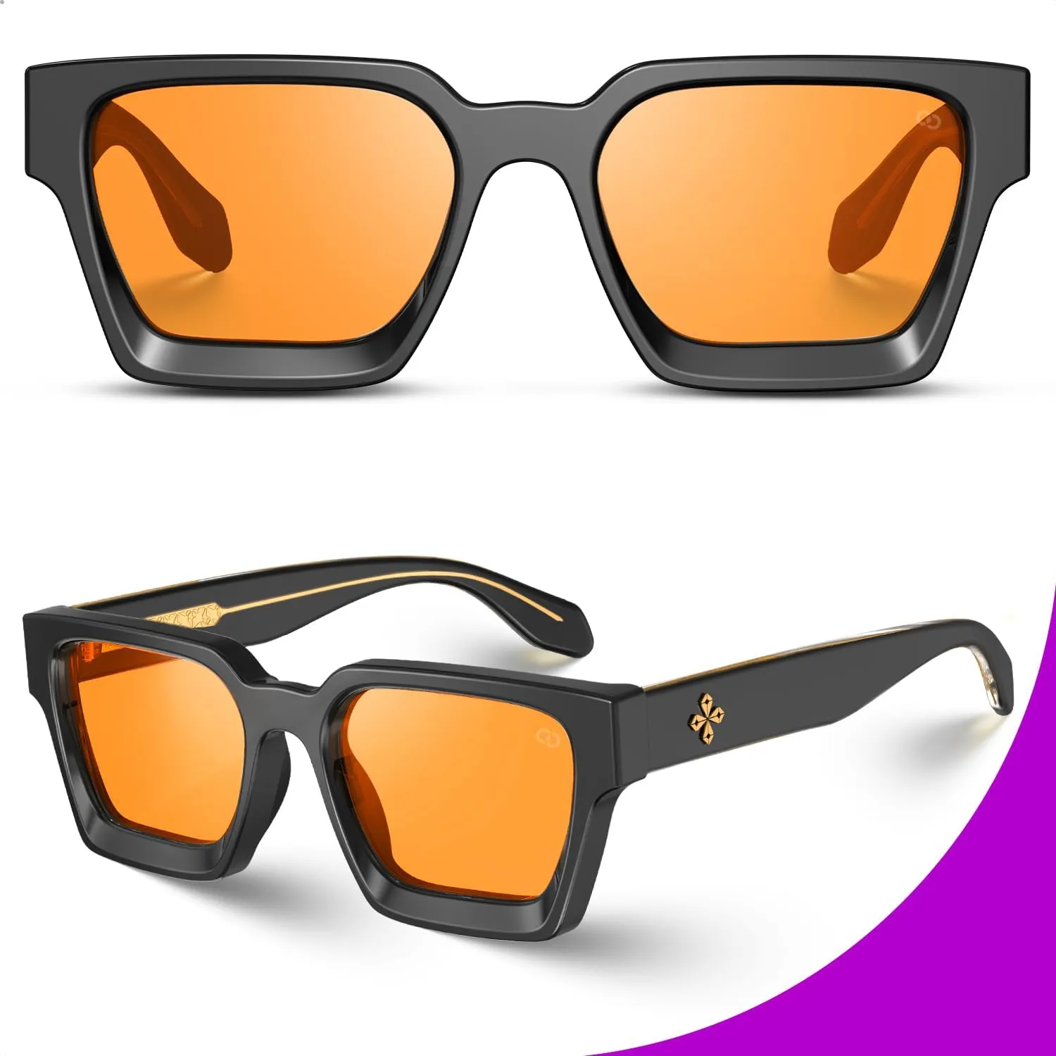 VISOONE Fashion 100% UV400 Protection Rectangle TR90 Y2K Sunglasses Accessories for Women Men RIVER