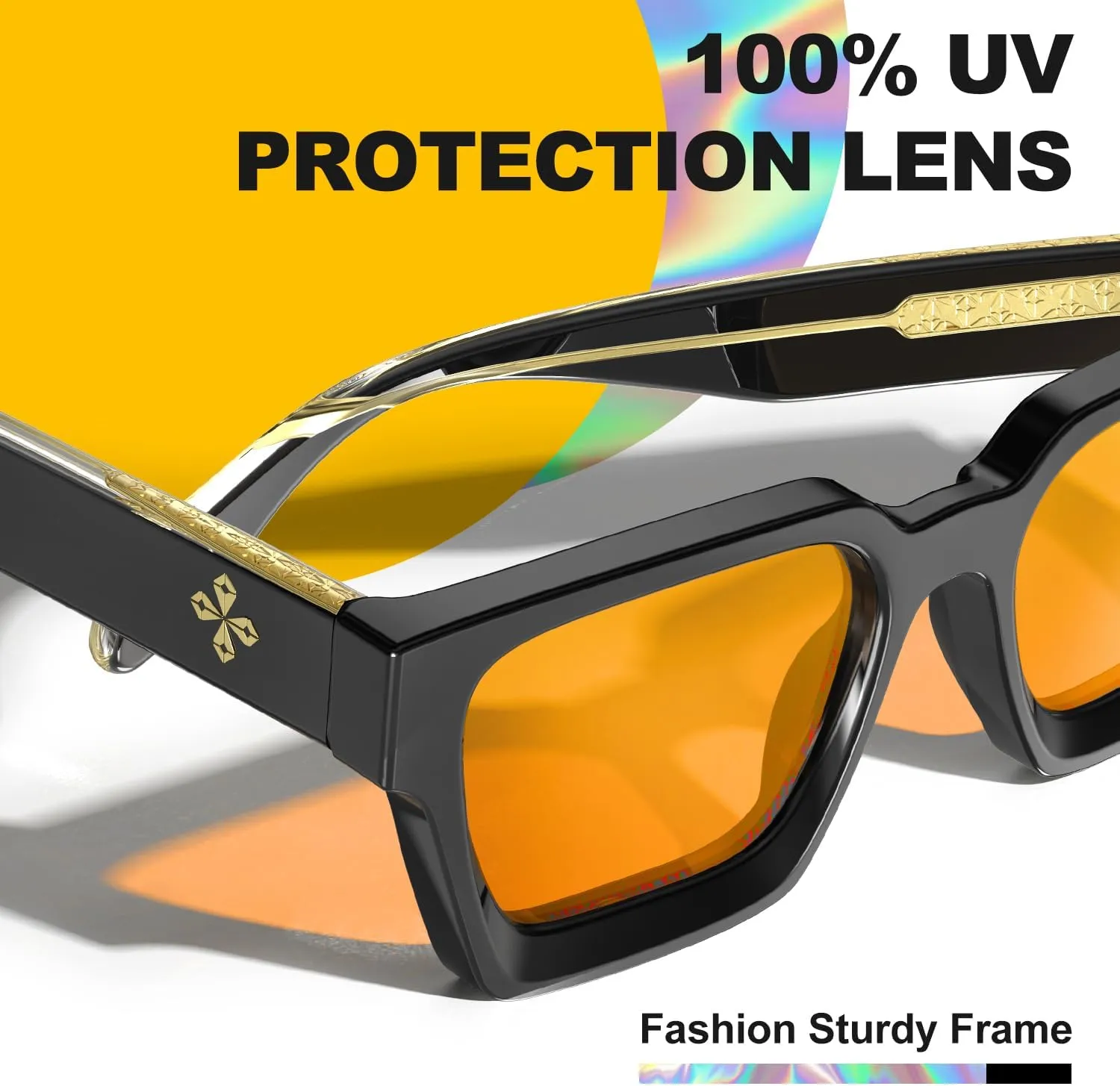 VISOONE Fashion 100% UV400 Protection Rectangle TR90 Y2K Sunglasses Accessories for Women Men RIVER