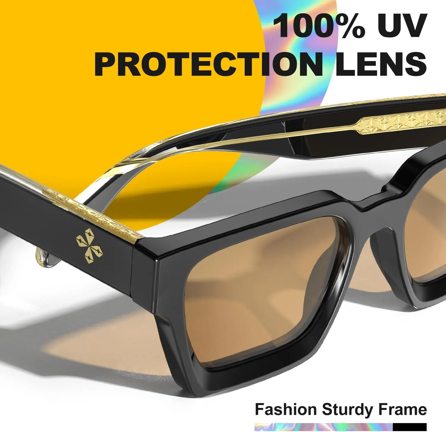 VISOONE Fashion 100% UV400 Protection Rectangle TR90 Y2K Sunglasses Accessories for Women Men RIVER