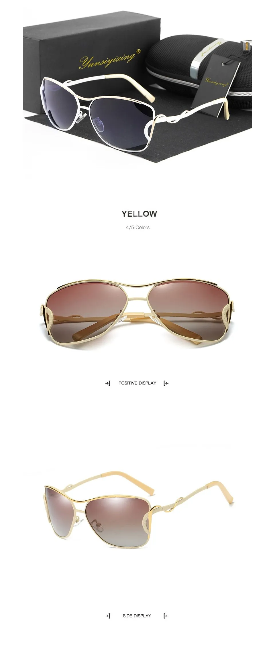 Women's Vintage Butterfly Fashion Polarized Big Frame Eyewear Sunglasses