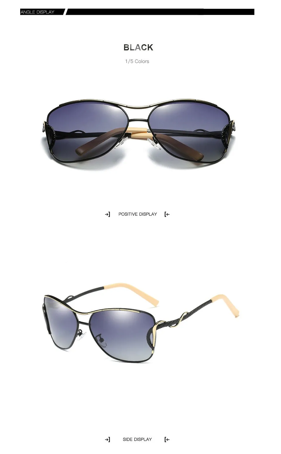 Women's Vintage Butterfly Fashion Polarized Big Frame Eyewear Sunglasses