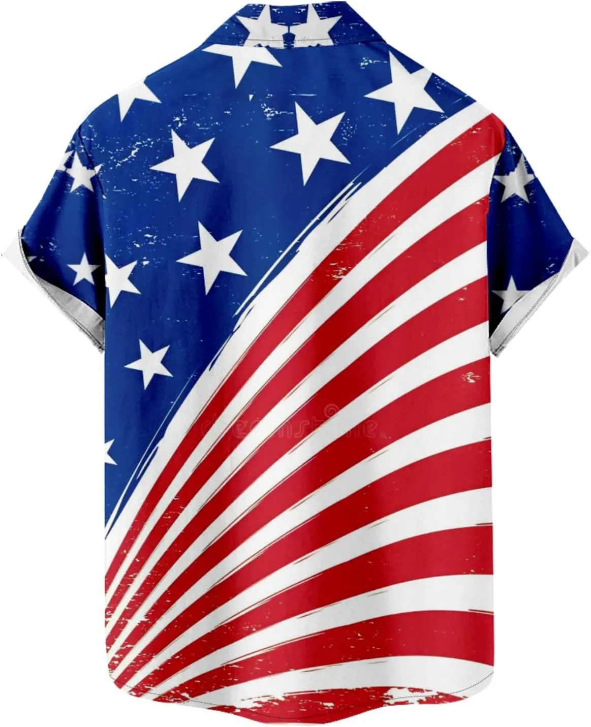 yolsun Men's 4th of July Button-Down Shirt - Casual Short Sleeve, American Flag Print, Independence Day Hawaiian Shirt